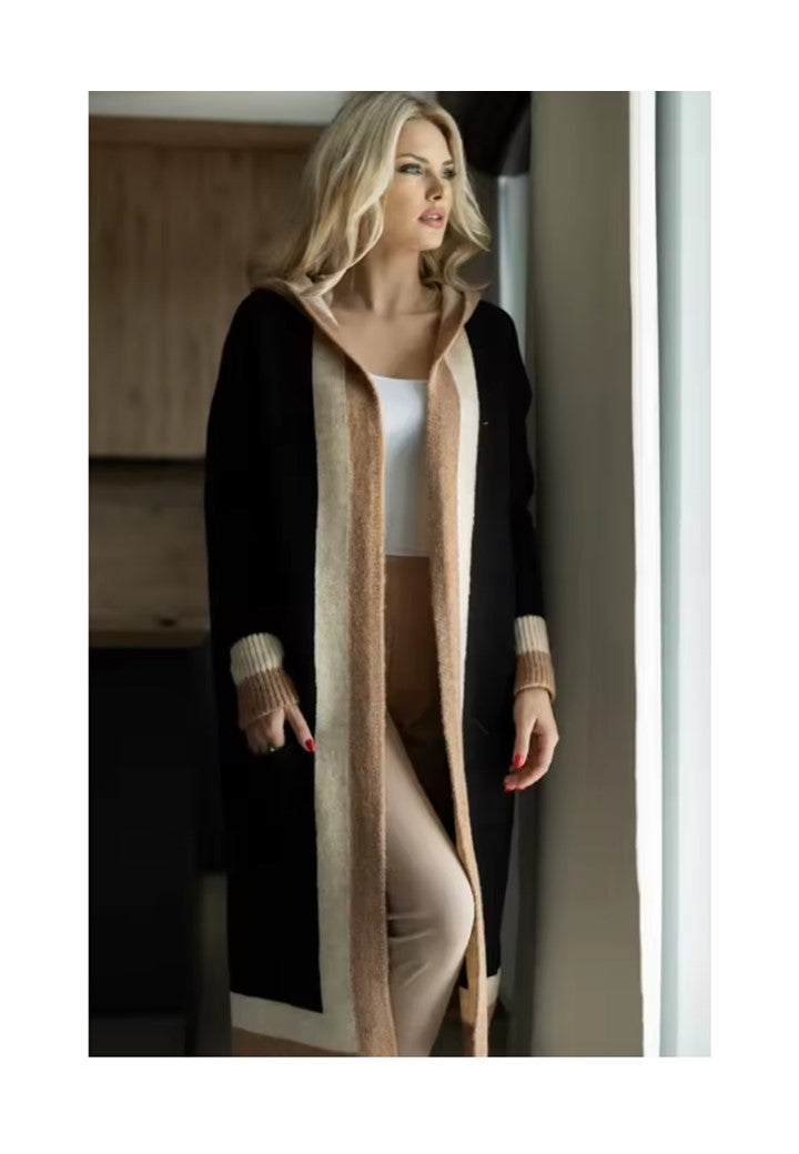 Otwarty kardigan z kolorowym wzorem