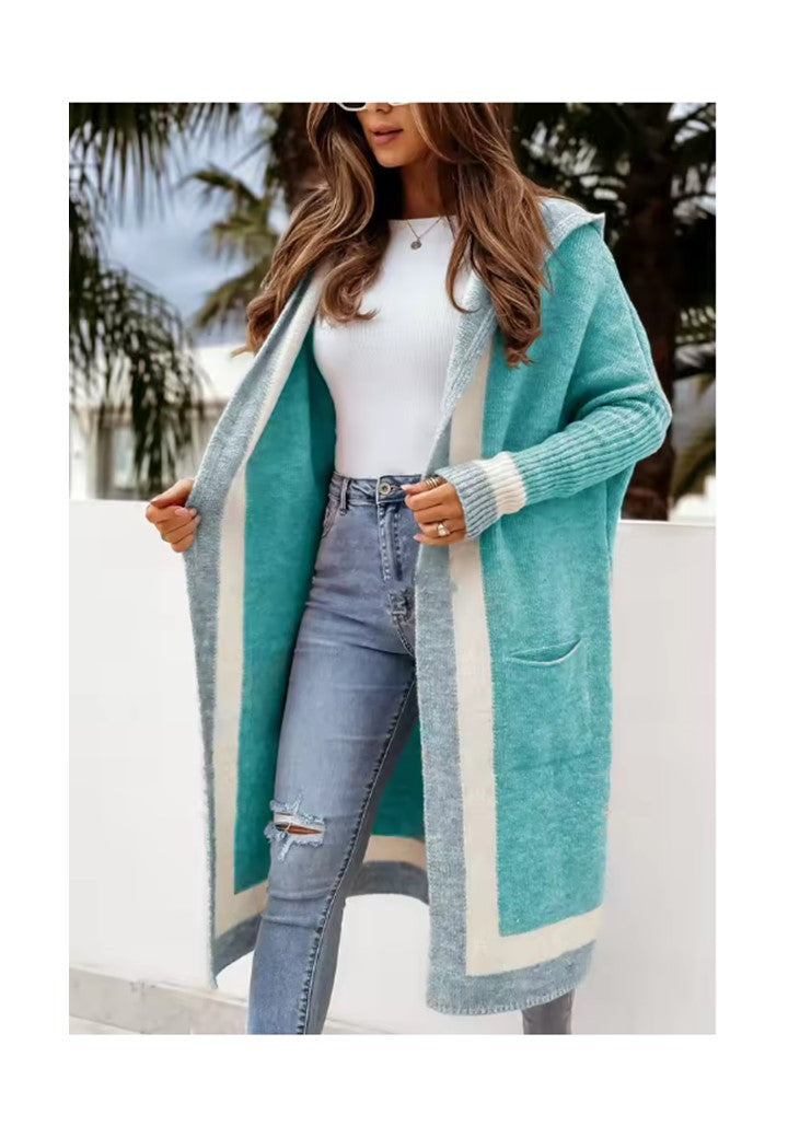 Otwarty kardigan z kolorowym wzorem