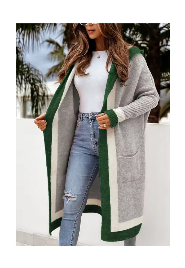 Otwarty kardigan z kolorowym wzorem