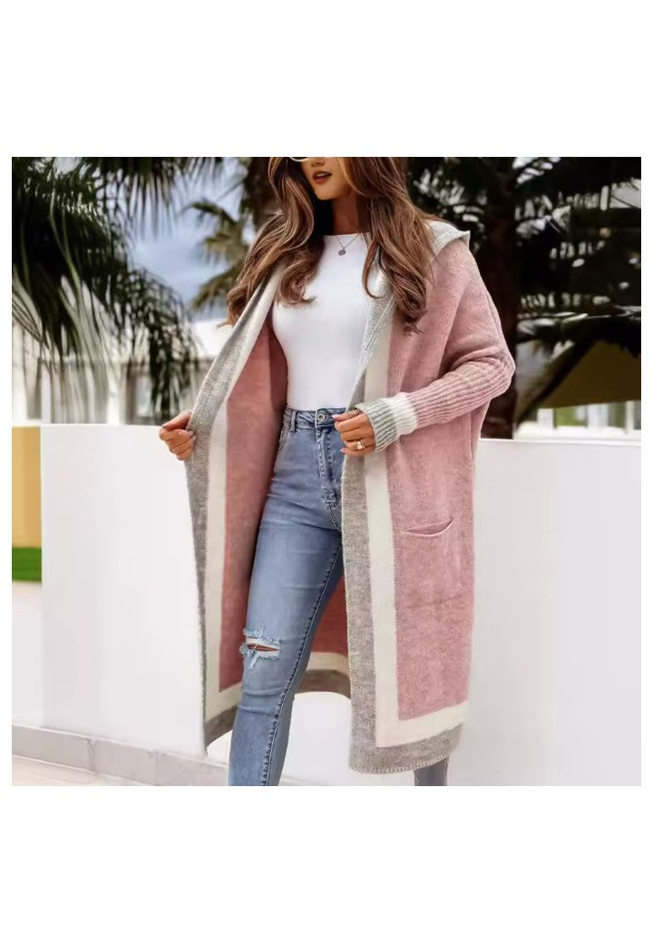 Otwarty kardigan z kolorowym wzorem